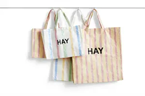 Hay - Indkøbsnet - Candy Stripe Bag - Red/Yellow - Medium